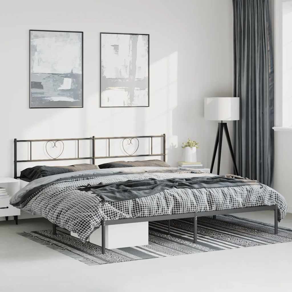 Metal Bed Frame Without Mattress With Footboard 80X200Cm