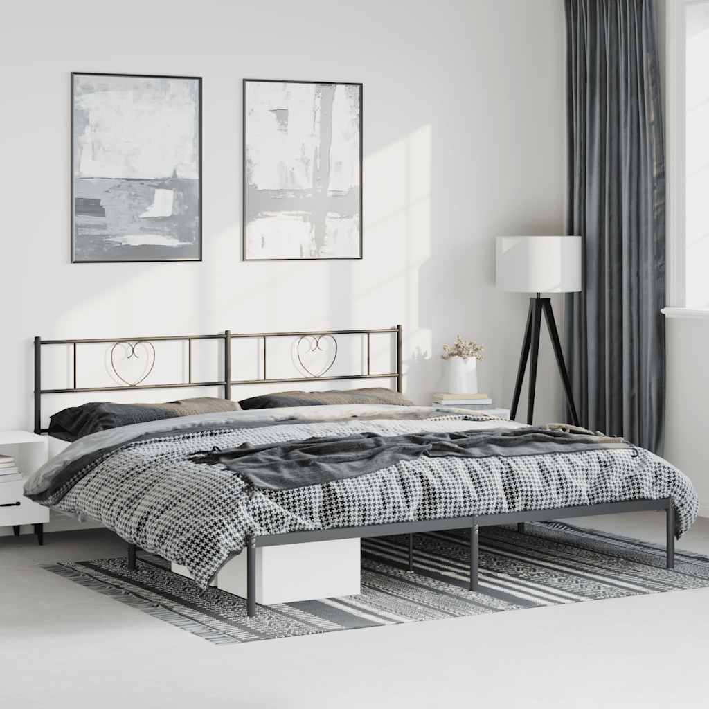 Metal Bed Frame Without Mattress With Footboard 80X200Cm