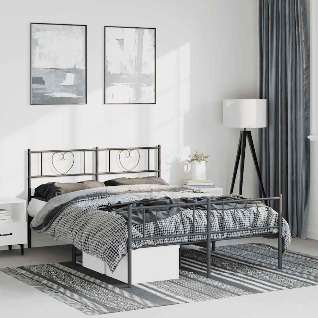 Metal Bed Frame Without Mattress With Footboard 80X200Cm