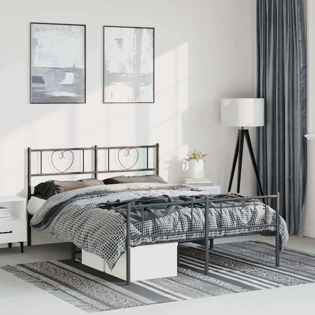 Metal Bed Frame Without Mattress With Footboard 80X200Cm