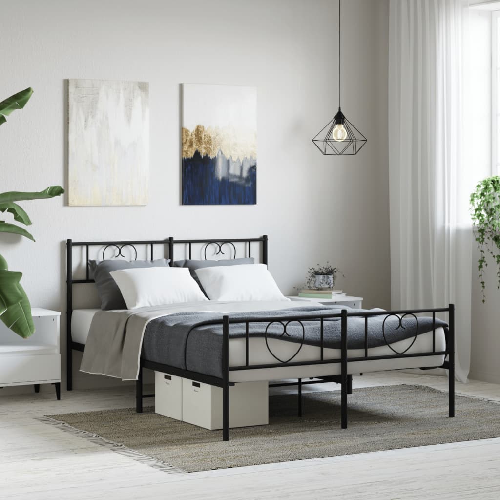 Metal Bed Frame Without Mattress With Footboard 80X200Cm
