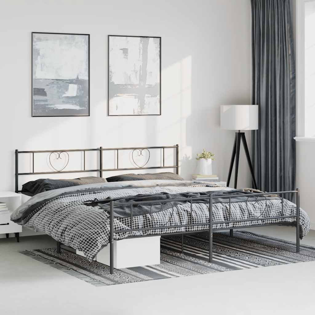 Metal Bed Frame Without Mattress With Footboard 80X200Cm