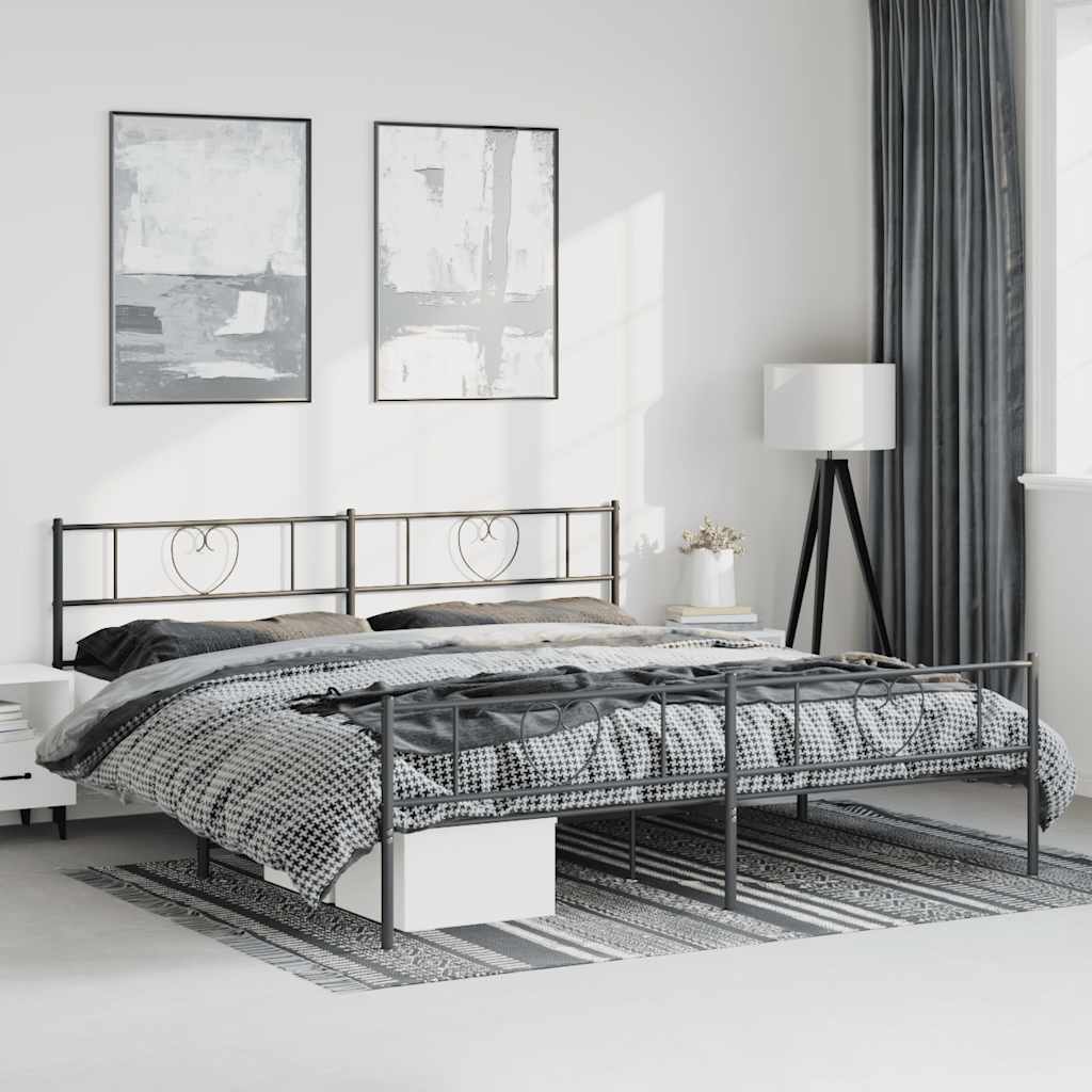 Metal Bed Frame Without Mattress With Footboard 80X200Cm
