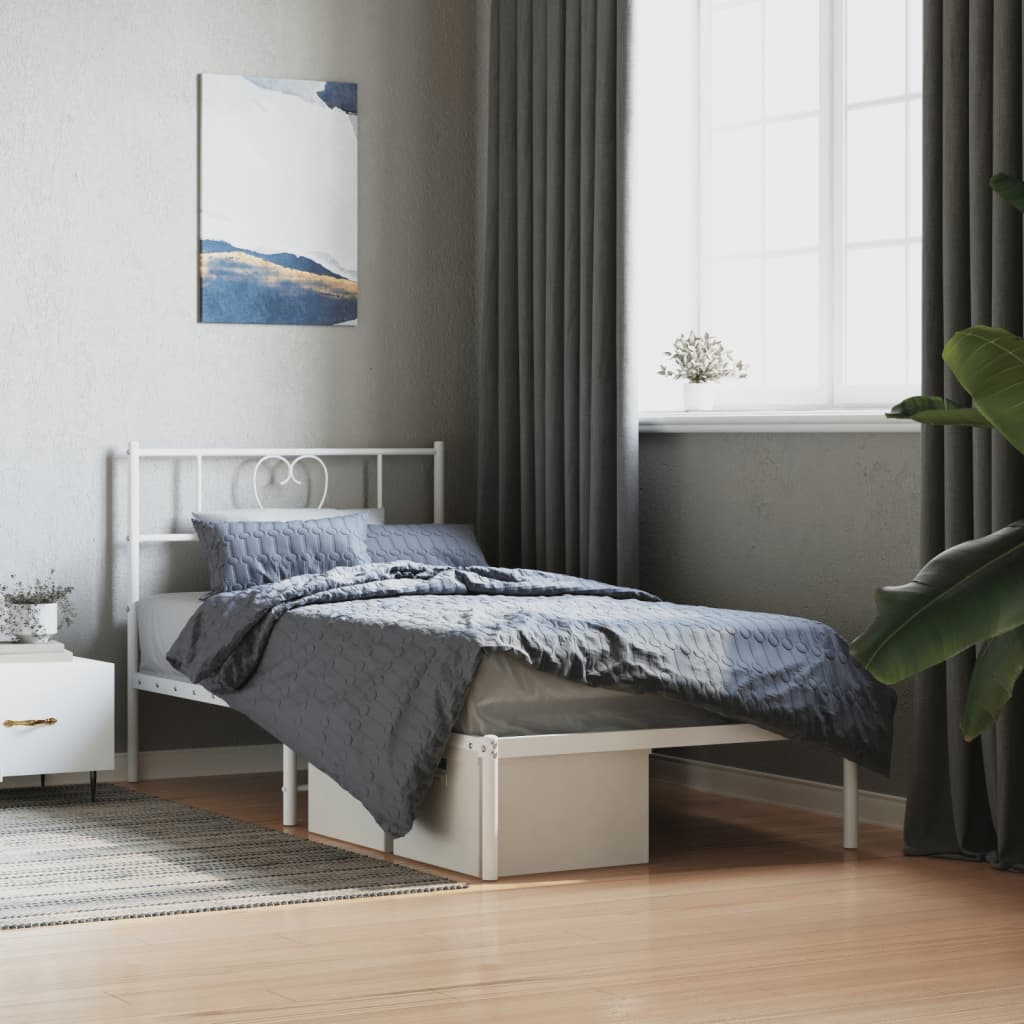 Metal Bed Frame Without Mattress With Footboard 80X200Cm