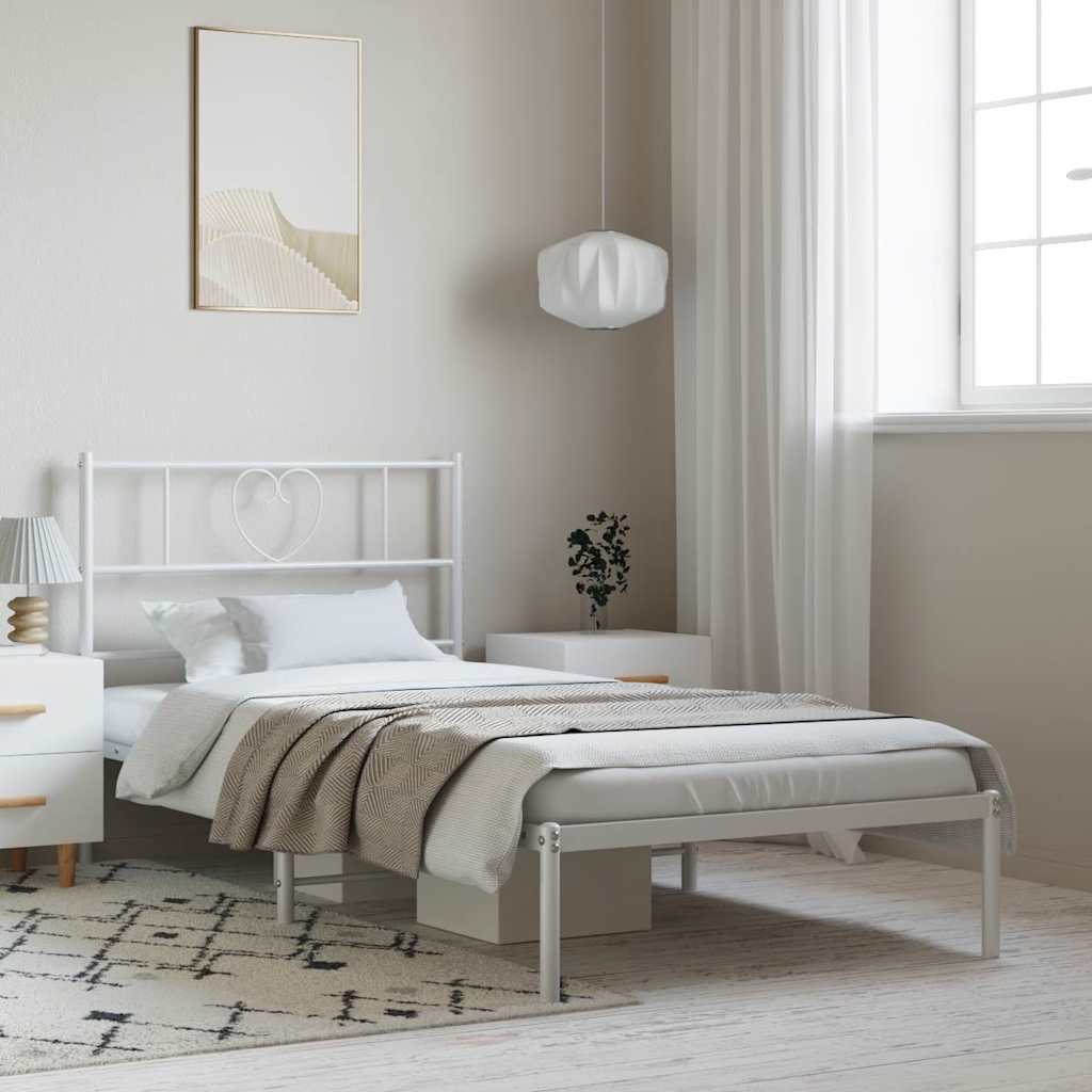 Metal Bed Frame Without Mattress With Footboard 80X200Cm