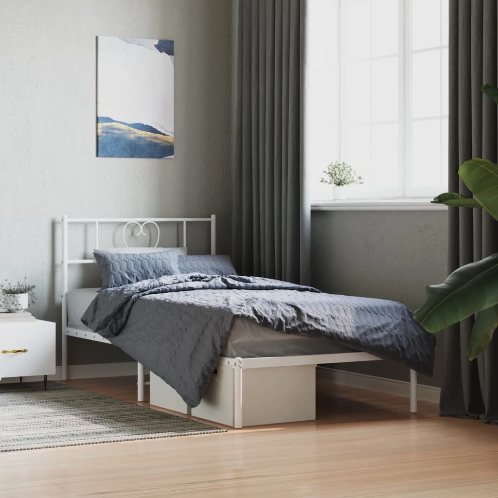 Metal Bed Frame Without Mattress With Footboard 80X200Cm