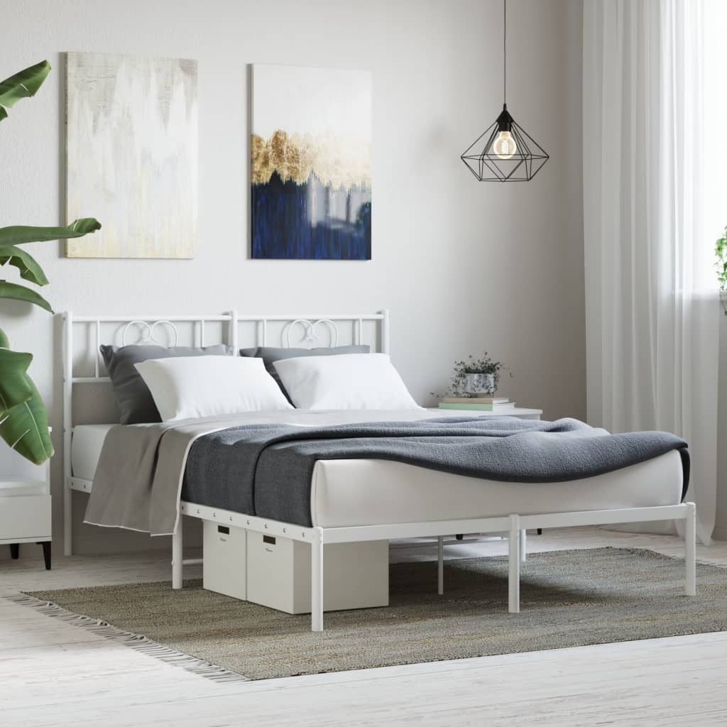 Metal Bed Frame Without Mattress With Footboard 80X200Cm