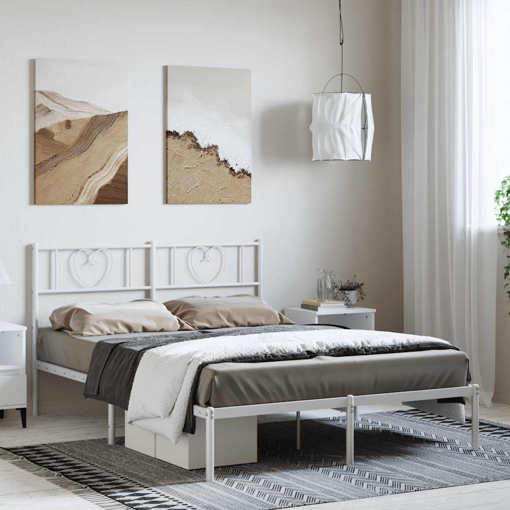 Metal Bed Frame Without Mattress With Footboard 80X200Cm