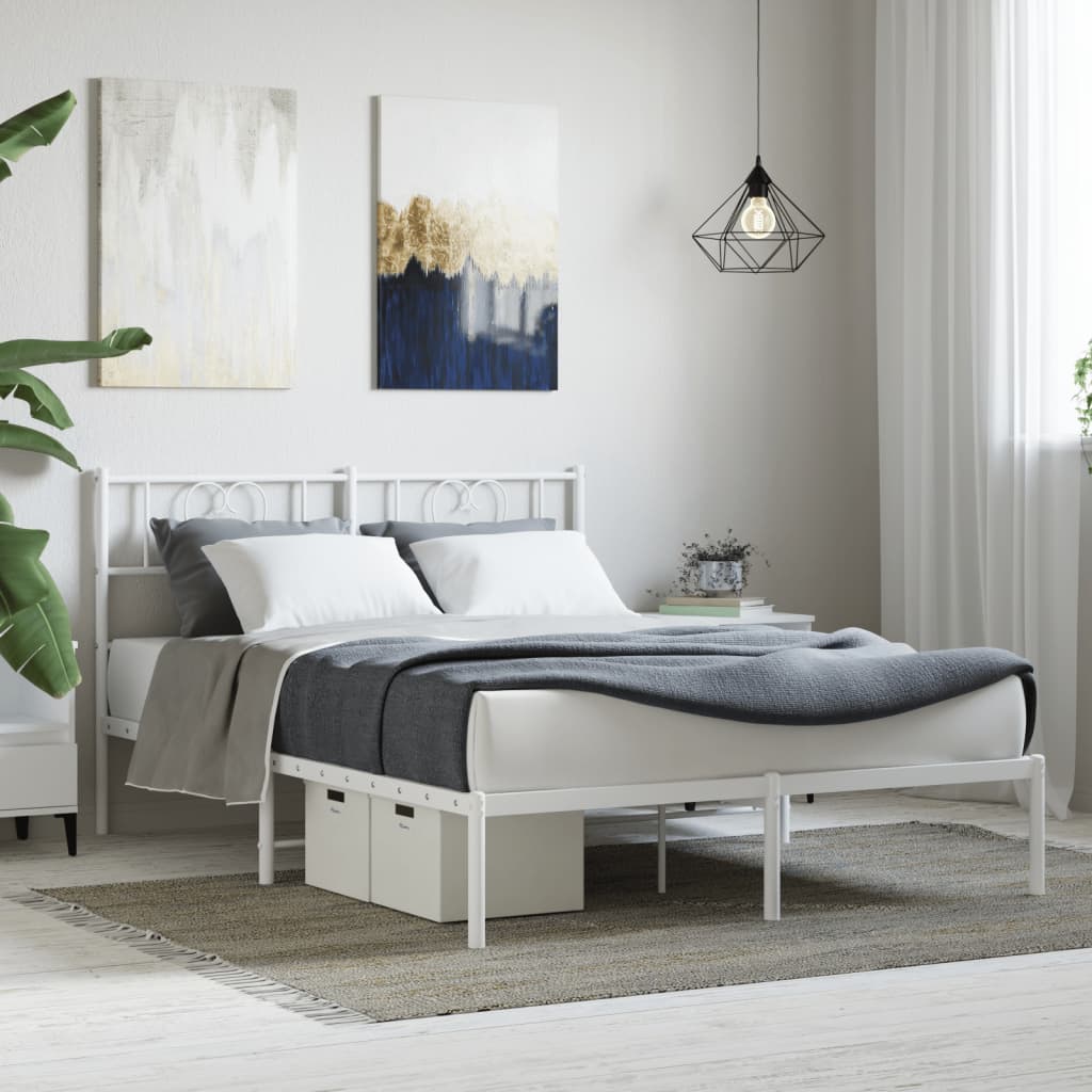 Metal Bed Frame Without Mattress With Footboard 80X200Cm