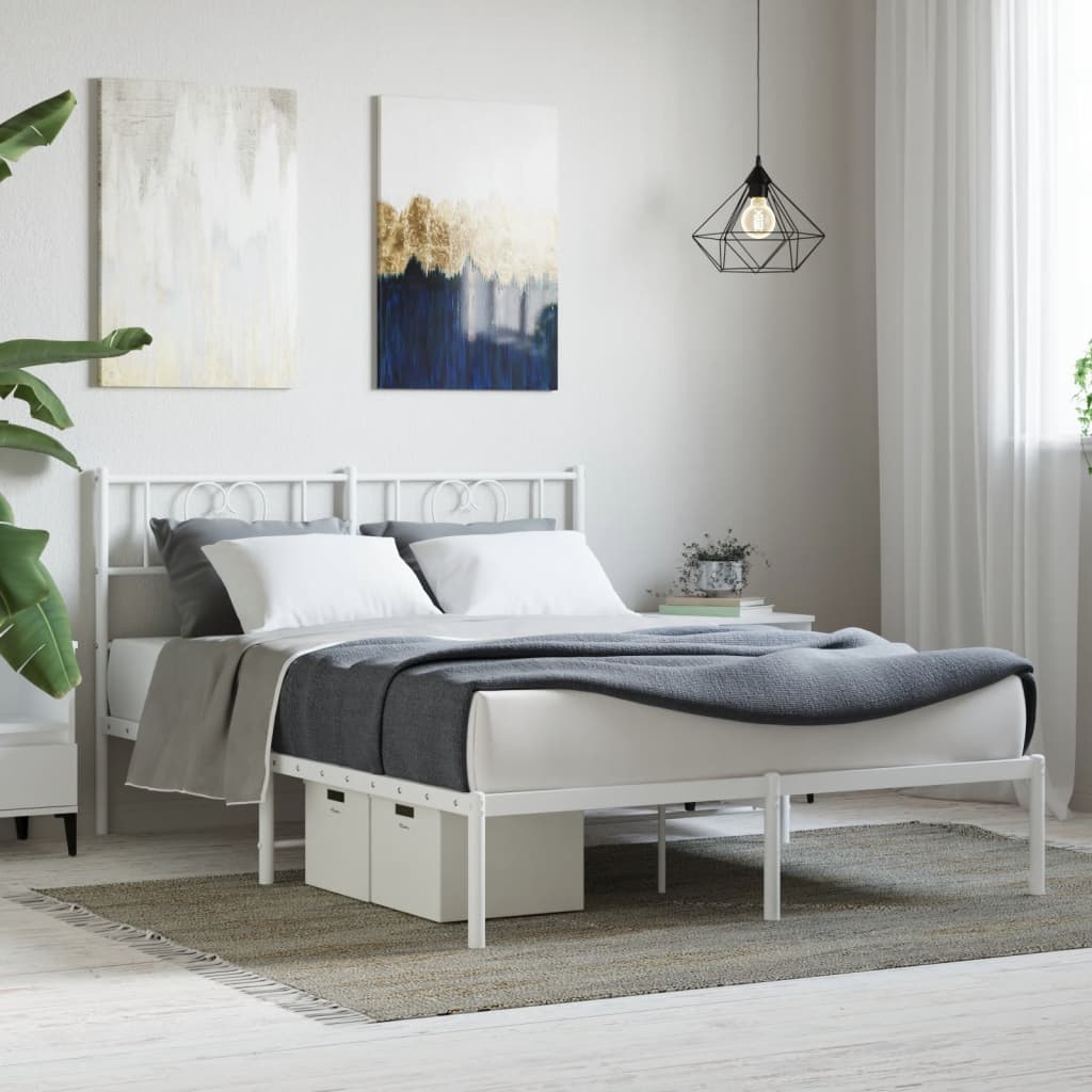Metal Bed Frame Without Mattress With Footboard 80X200Cm