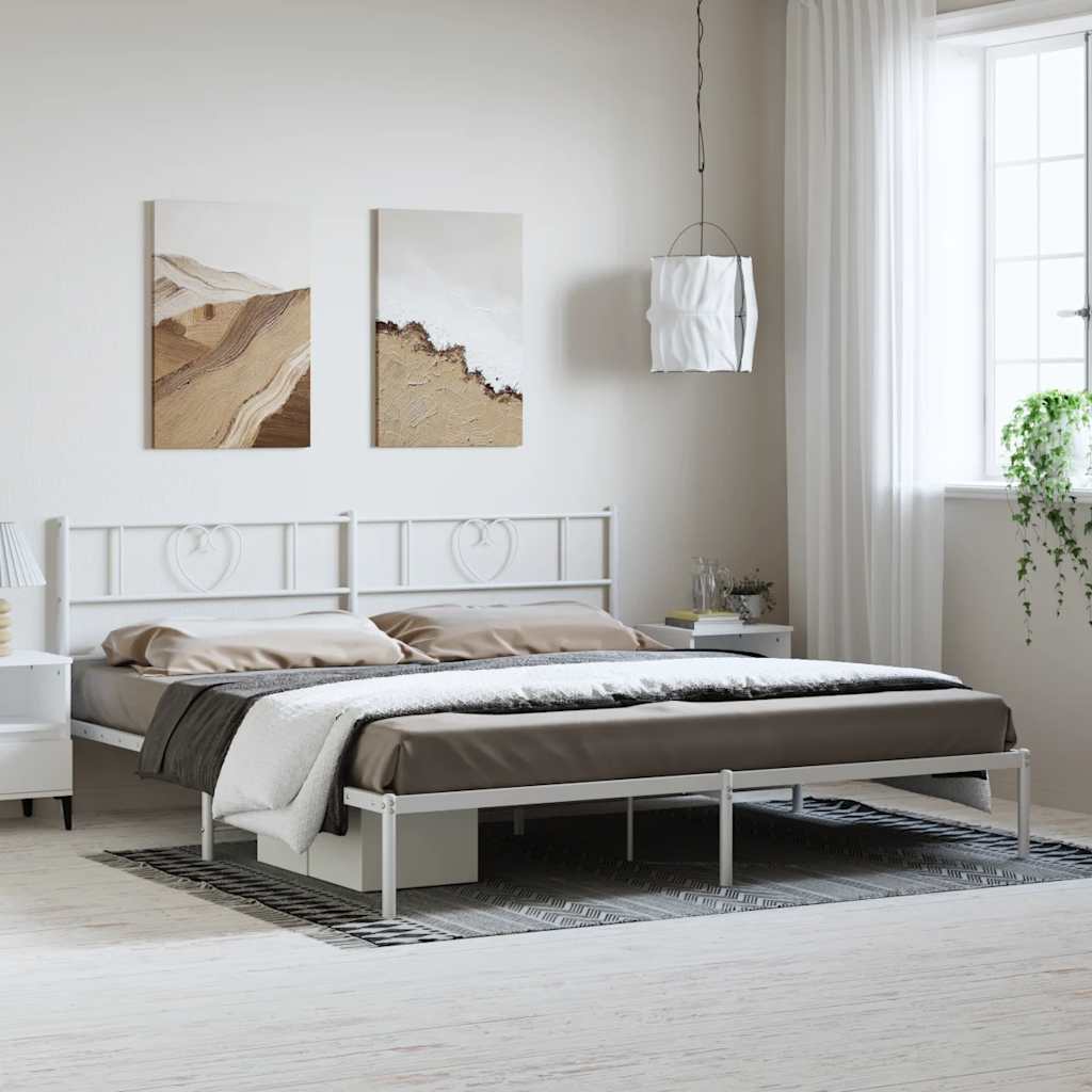 Metal Bed Frame Without Mattress With Footboard 80X200Cm