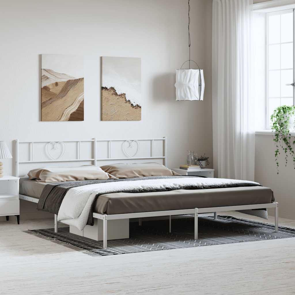 Metal Bed Frame Without Mattress With Footboard 80X200Cm