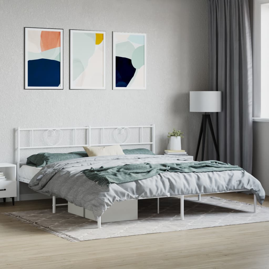Metal Bed Frame Without Mattress With Footboard 80X200Cm