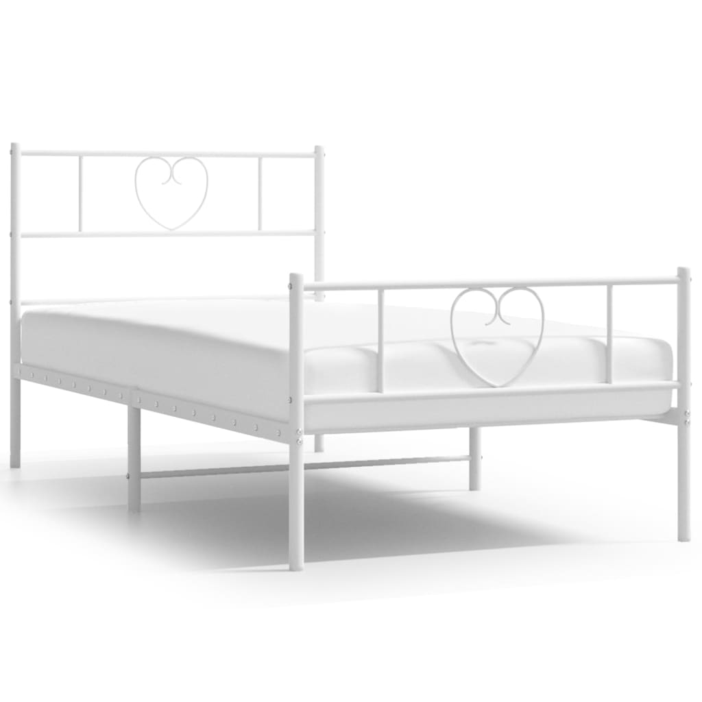 Metal Bed Frame Without Mattress With Footboard 80X200Cm