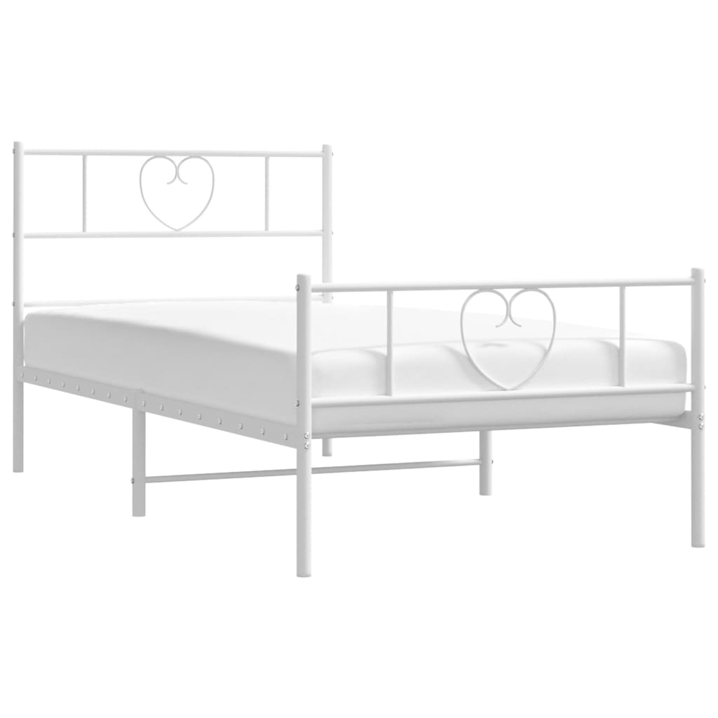 Metal Bed Frame Without Mattress With Footboard 80X200Cm