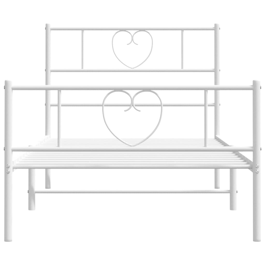 Metal Bed Frame Without Mattress With Footboard 80X200Cm