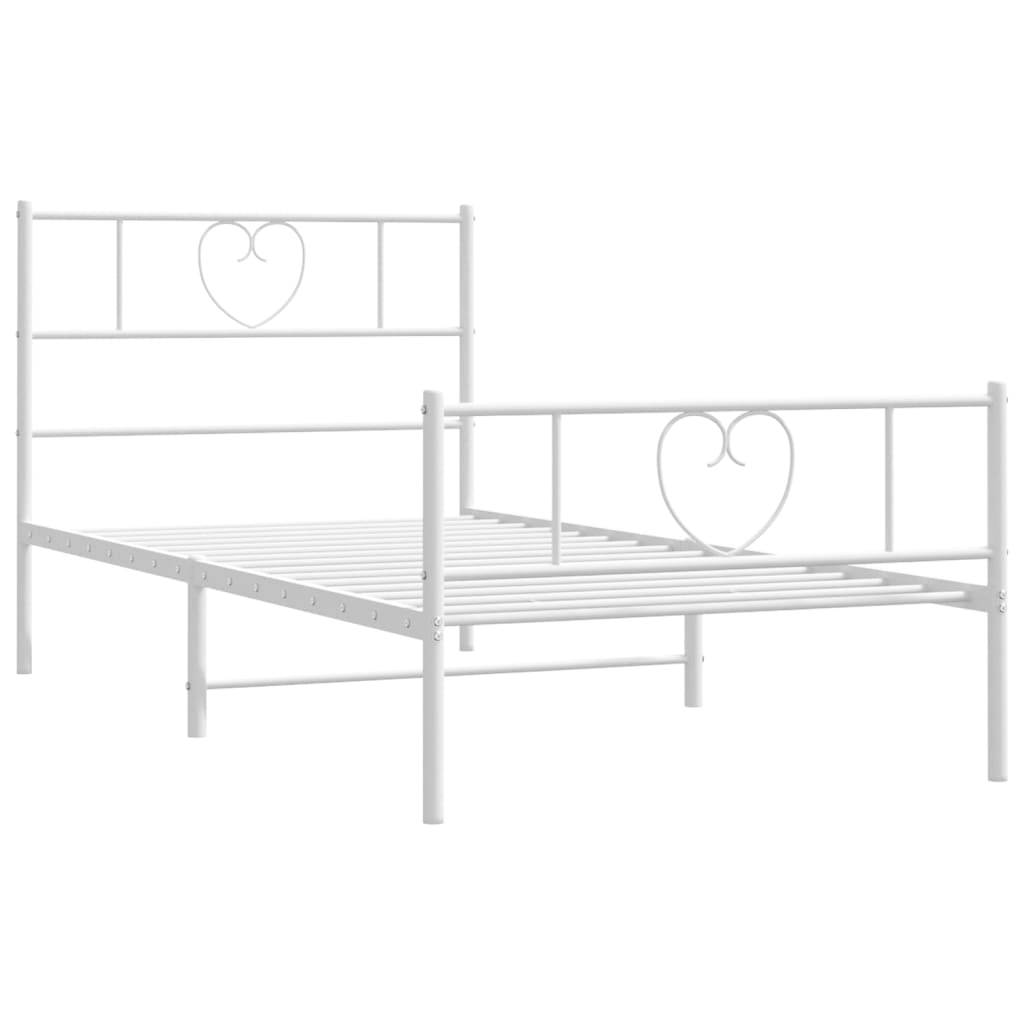 Metal Bed Frame Without Mattress With Footboard 80X200Cm