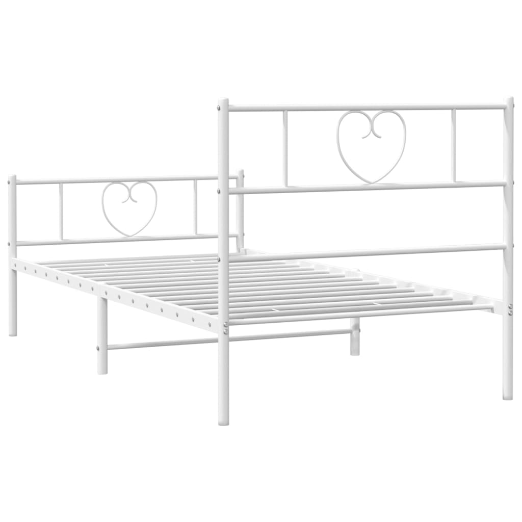 Metal Bed Frame Without Mattress With Footboard 80X200Cm