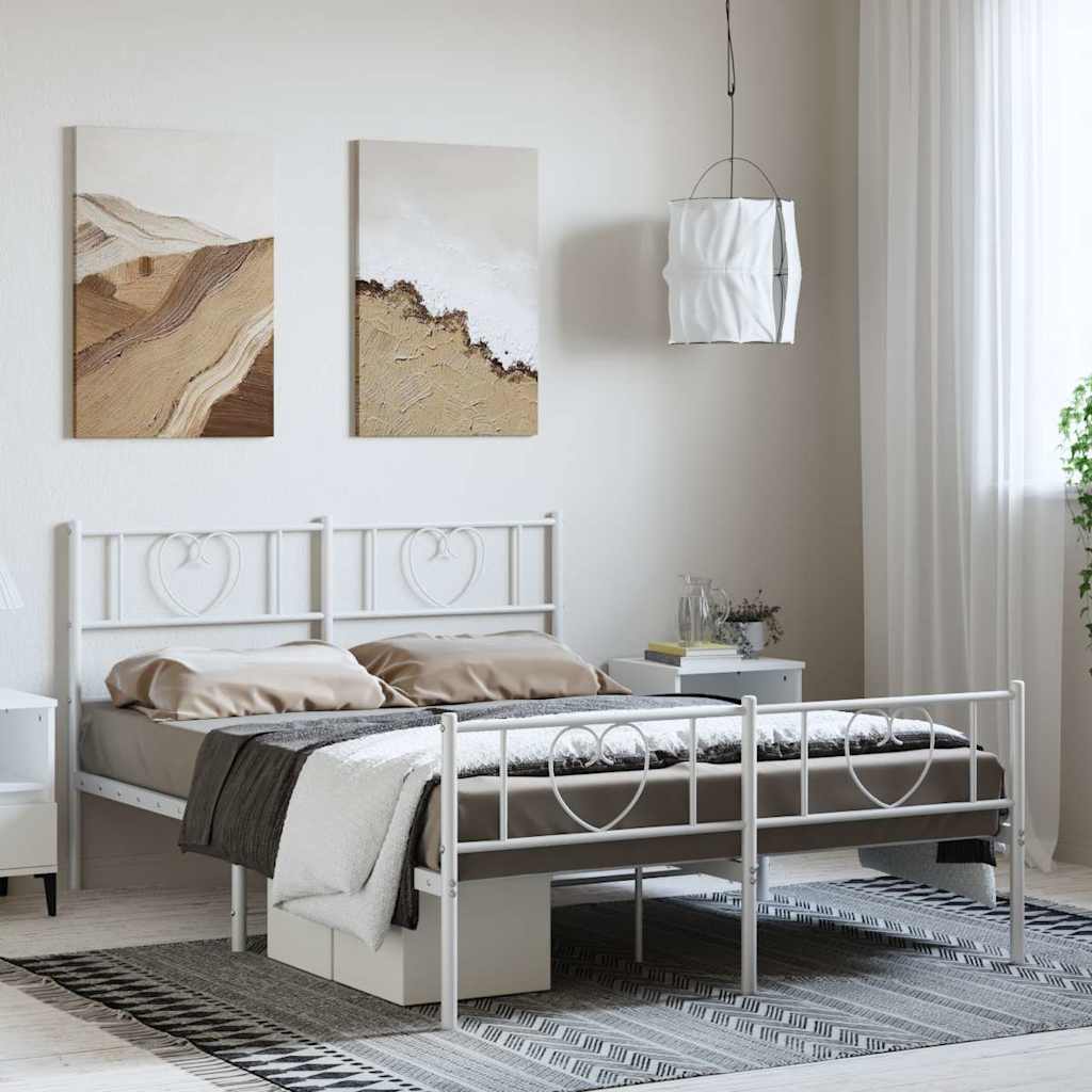 Metal Bed Frame Without Mattress With Footboard 80X200Cm