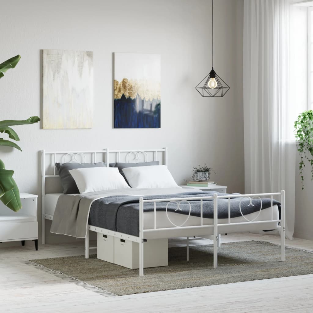 Metal Bed Frame Without Mattress With Footboard 80X200Cm