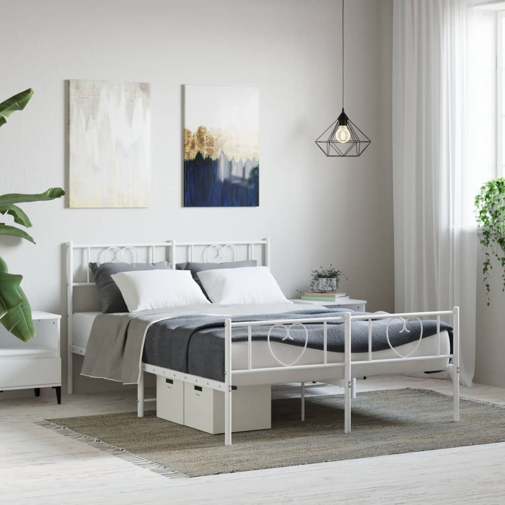Metal Bed Frame Without Mattress With Footboard 80X200Cm