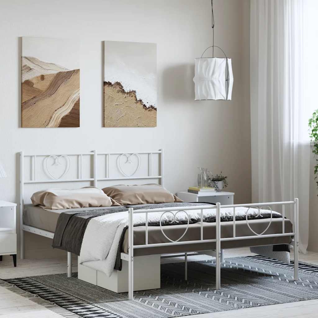 Metal Bed Frame Without Mattress With Footboard 80X200Cm