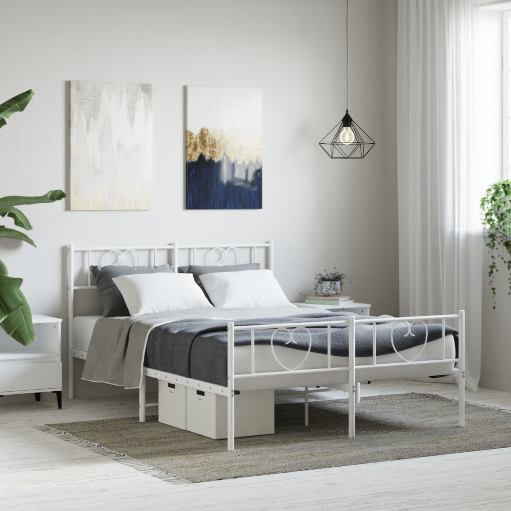 Metal Bed Frame Without Mattress With Footboard 80X200Cm