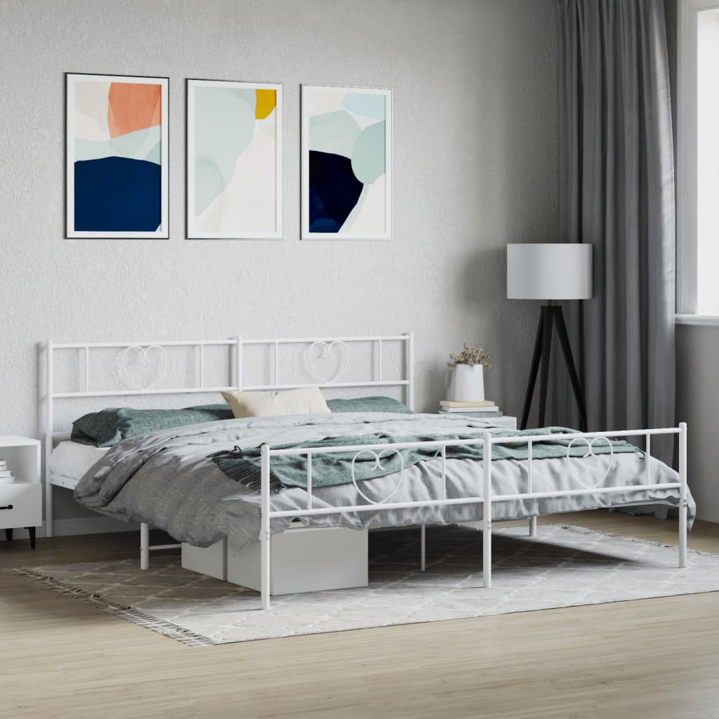 Metal Bed Frame Without Mattress With Footboard 80X200Cm