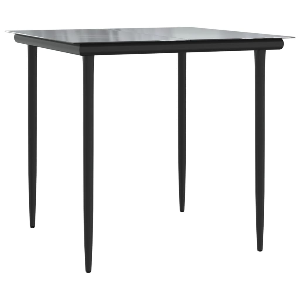 3 Piece Garden Dining Set Black Steel And Textilene