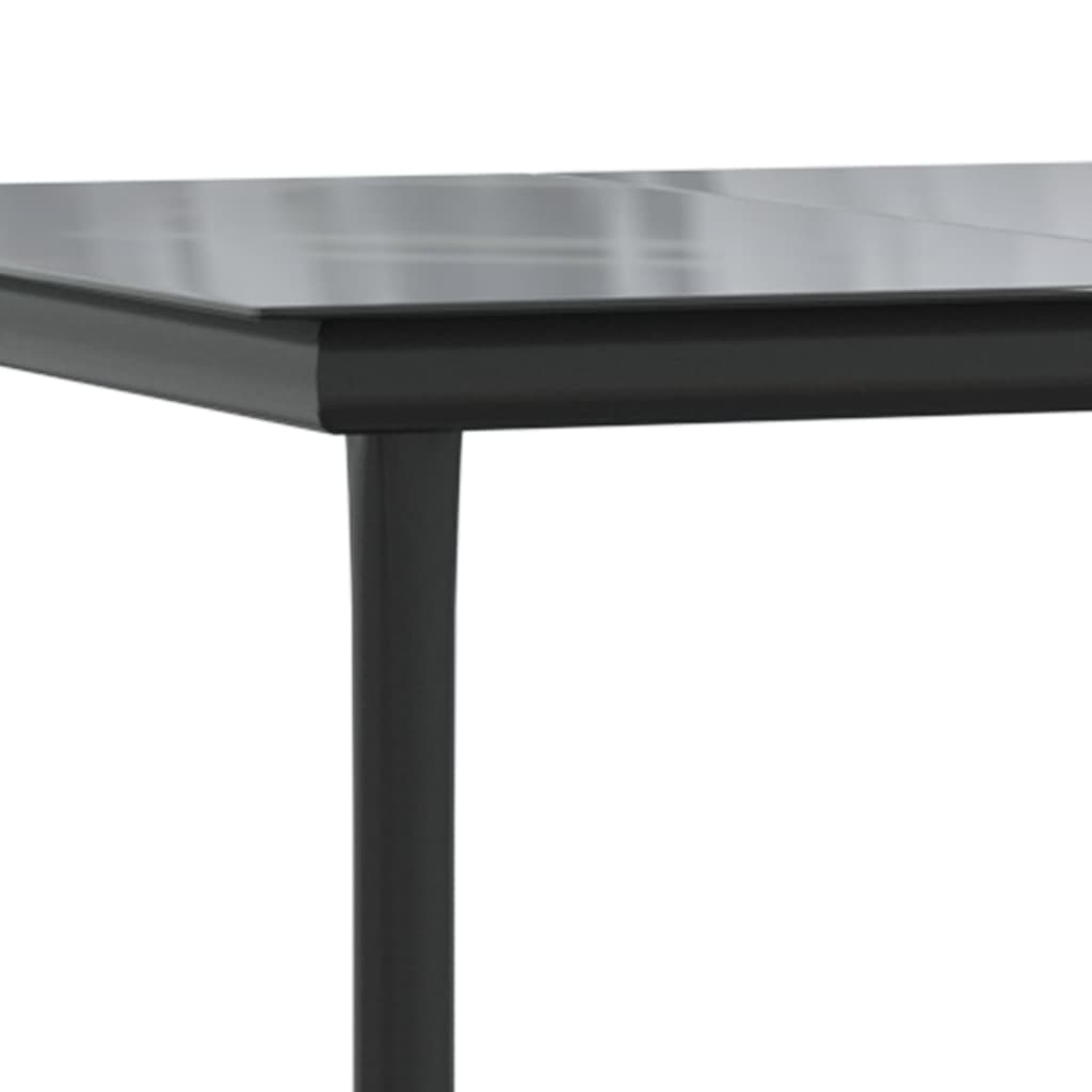 3 Piece Garden Dining Set Black Steel And Textilene