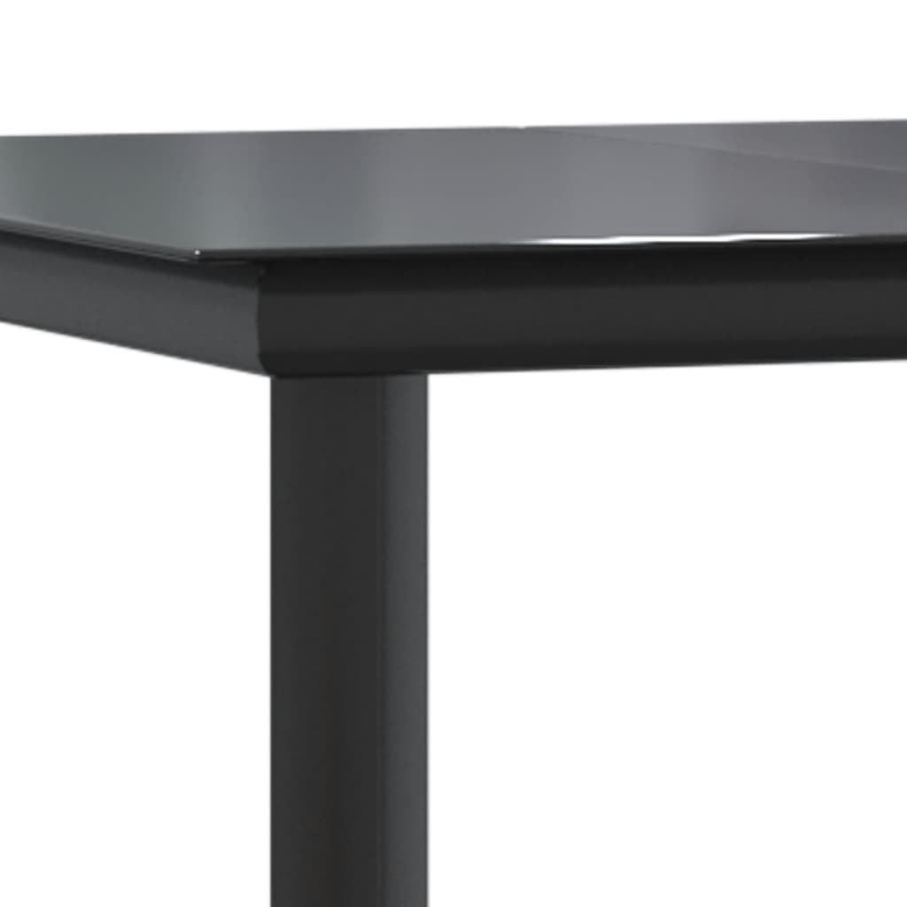3 Piece Garden Dining Set Black Steel And Textilene