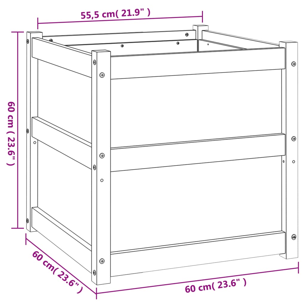 Garden Planters 2 Pcs Solid Wood Pine