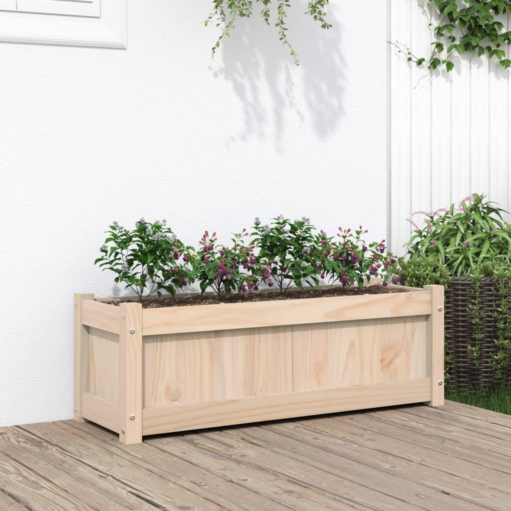 Garden Planters 2 Pcs Solid Wood Pine
