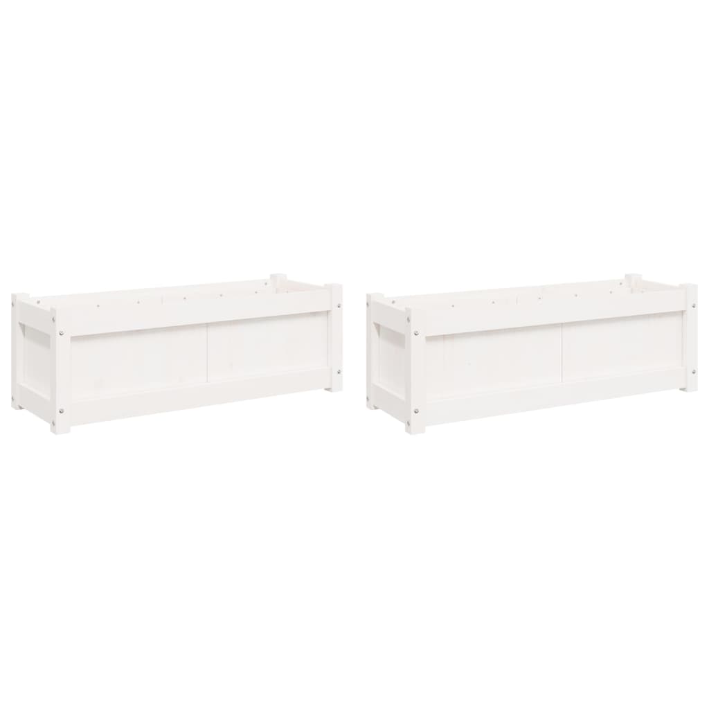 Garden Planters 2 Pcs Solid Wood Pine