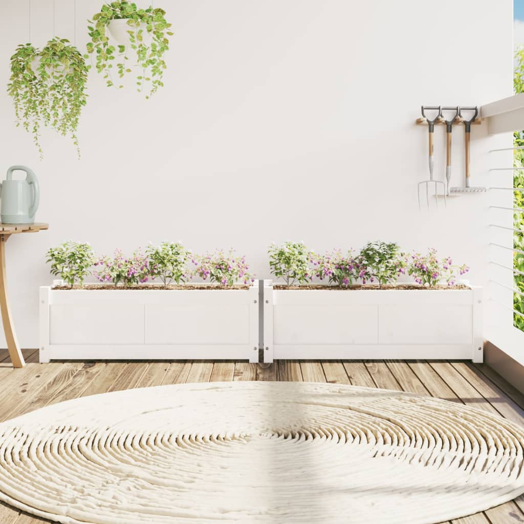 Garden Planters 2 Pcs Solid Wood Pine