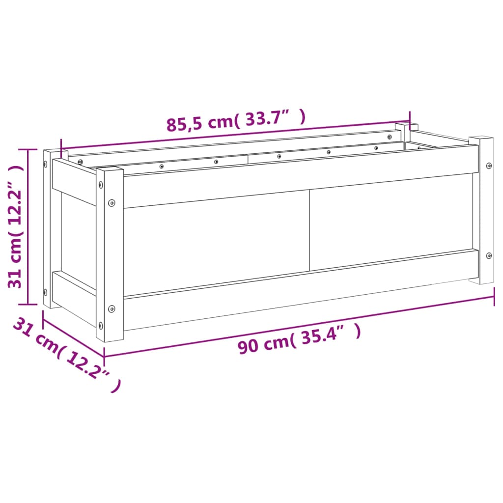 Garden Planters 2 Pcs Solid Wood Pine