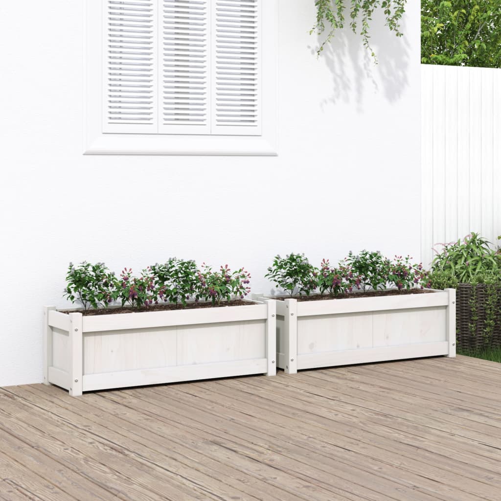 Garden Planters 2 Pcs Solid Wood Pine
