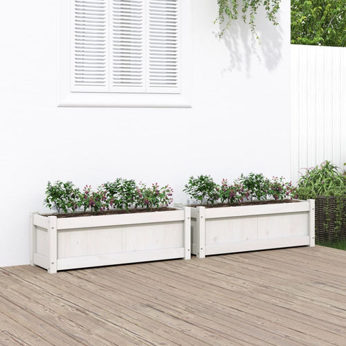 Garden Planters 2 Pcs Solid Wood Pine