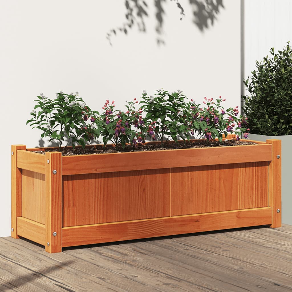 Garden Planters 2 Pcs Solid Wood Pine