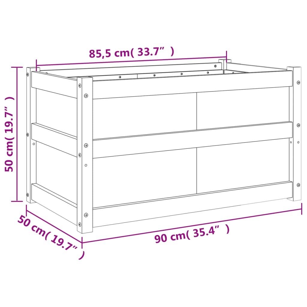 Garden Planter Wax 90X50X50 Cm Solid Wood Pine