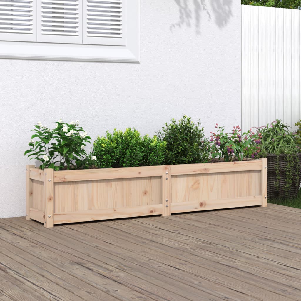 Garden Planters 2 Pcs Solid Wood Pine