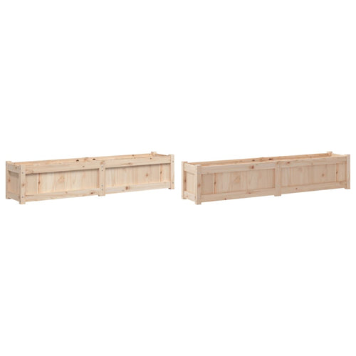 Garden Planters 2 Pcs Solid Wood Pine