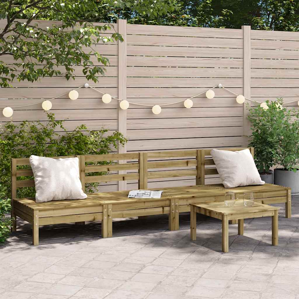 Garden Sofa | Set Of 2 | Natural Wood | Treated Pinewood | Medium