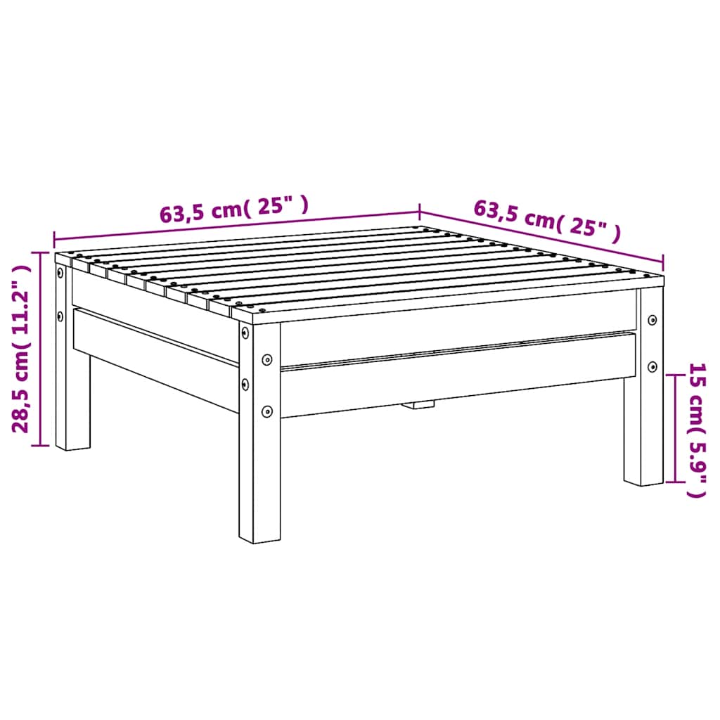 Garden Footstool Solid Wood Douglas