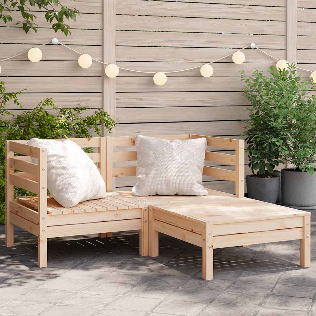 Garden Sofa | Set Of 2 | Natural Wood | Treated Pinewood | Medium