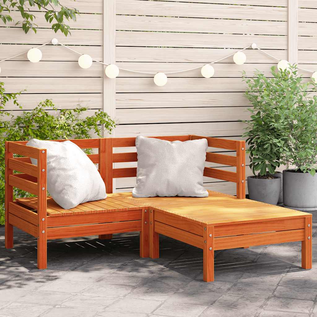 Garden Sofa | Set Of 2 | Natural Wood | Treated Pinewood | Medium