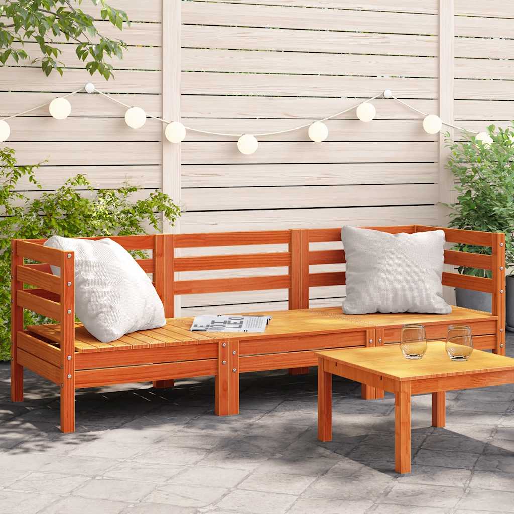 Garden Sofa | Set Of 2 | Natural Wood | Treated Pinewood | Medium