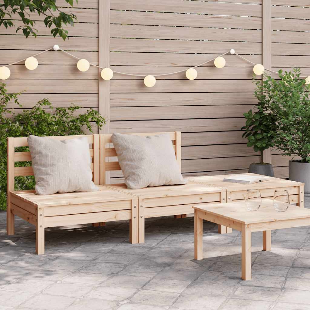 Garden Sofa | Set Of 2 | Natural Wood | Treated Pinewood | Medium