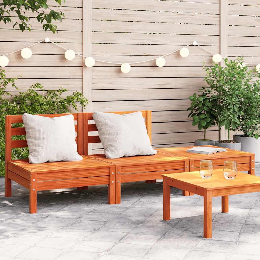 Garden Sofa | Set Of 2 | Natural Wood | Treated Pinewood | Medium
