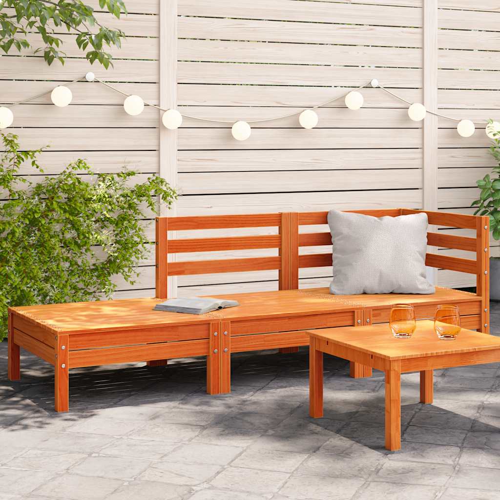 Garden Sofa | Set Of 2 | Natural Wood | Treated Pinewood | Medium